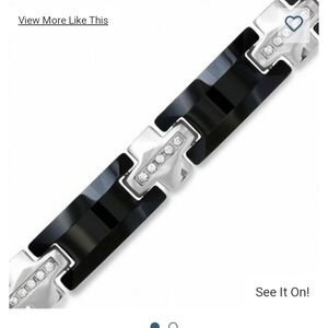 Tungsten, diamond men's bracelet